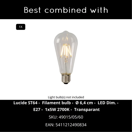 Lucide VINTI - Suspension - Ø 30 cm - 1xE27 - Cuivre - CROSSSELL
